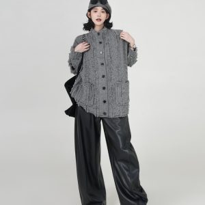 Solid Color Tassel Design Sweater Coat for Women - Autumn Winter Korean Style Loose Knit Cardigan Top