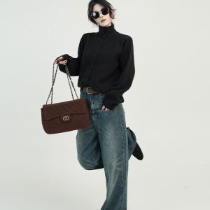 Solid Color Turtleneck Long Sleeve Knitted Sweater Coat for Women - Autumn Winter Korean Style Loose Slimming Cardigan Top