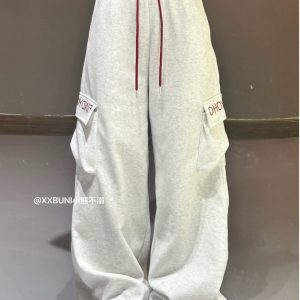 Spicy Girl Dance Outfit - Women's Raglan Short Top with Red Double-Waist Spliced Sports Pants, Trendy Y2K Style
