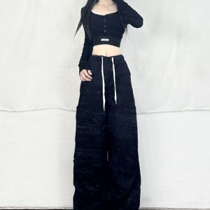 Spicy Girl Dance Top - Women's Kpop Chic Jazz Dance Tight Top for Early Autumn - Sweet & Stylish 90s Inspired Fashion