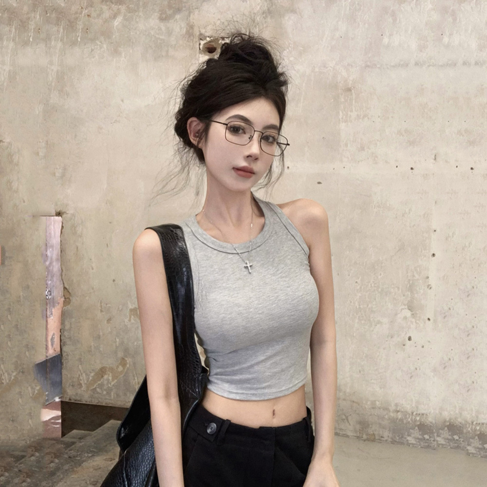 Spicy Girl Jazz Dance K-Pop Top - Women's Gray Short T-Shirt for Music Festivals, Sexy Niche Outfit, Y2K Style