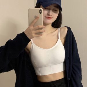 Spicy Jazz Style Camisole with Chest Pads, Women's Strapless Summer Top, Beautiful Back Lingerie, Fashionable Innerwear