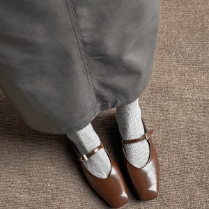 Spring Fashion Patent Wine Red Mary Jane Shoes for Women - Small Leather, Square Toe, Low Heel, Flat Single Shoes, Trendy 90s Style