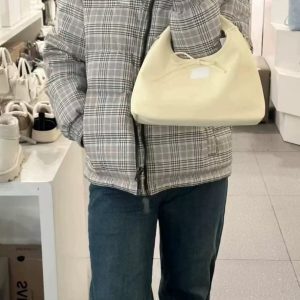 Spring Minimalist Korean Style Women's Handbag with Sweet Bow Tie - Casual Tote and Crossbody Wrist Bag