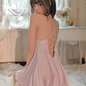 Spring Summer Thin Strap Lace Nightgown and Robe Set with Padded Neckline for Small Chest - Elegant Sleepwear