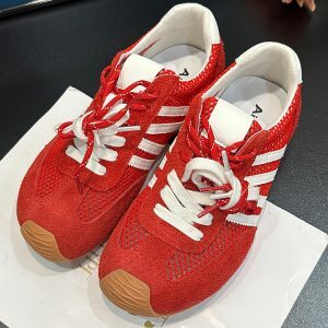 Spring/Summer 2025 Matte Genuine Leather Hollow Mesh Color-Block Height-Increasing Training Shoes for Women - Sporty Casual Style