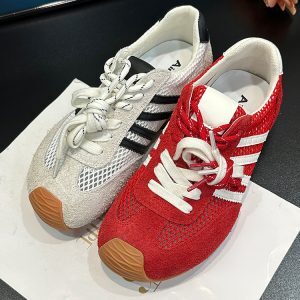 Spring/Summer 2025 Matte Genuine Leather Hollow Mesh Color-Block Height-Increasing Training Shoes for Women - Sporty Casual Style