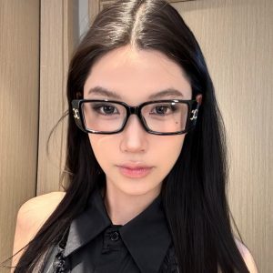 Square Black Frame Glasses with Thick Border for Round Faces - Anti-Blue Light, Myopia Prescription, European American Style