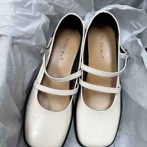Square-Toe Leather Mary Jane Shoes for Women - Stylish Spring Loafers for Students - Chic Evening Breeze Design 2025