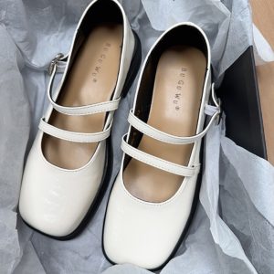 Square-Toe Leather Mary Jane Shoes for Women - Stylish Spring Loafers for Students - Chic Evening Breeze Design 2025