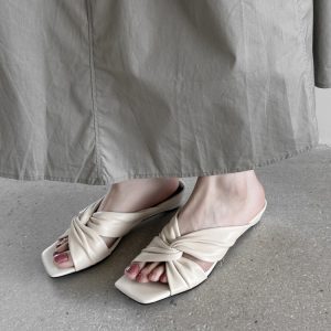 Square-Toe Open-Toe Cross-Twist Slip-On Wedge Sandals for Women - Summer Evening Breeze Outdoor Style