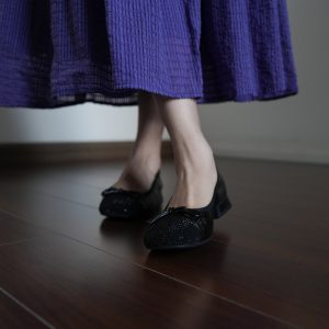 Square Toe Slip-On Flat Shoes for Women - Low Heel Water-Resistant Bow Detail All-Season Footwear