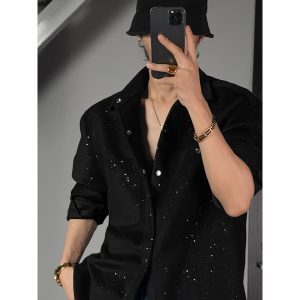 Starry Sky Loose Long Sleeve Shirt - High-End Niche Design for Autumn, Trendy Dragon Dadao Style