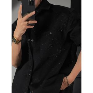 Starry Sky Loose Long Sleeve Shirt - High-End Niche Design for Autumn, Trendy Dragon Dadao Style
