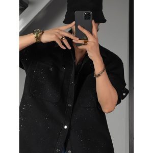 Starry Sky Loose Long Sleeve Shirt - High-End Niche Design for Autumn, Trendy Dragon Dadao Style