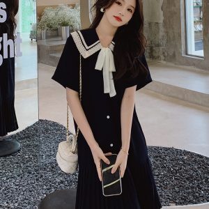 Stunning Doll Collar Chiffon Dress for Women - Unique Loose Fit Summer 2025 Fashion Trend