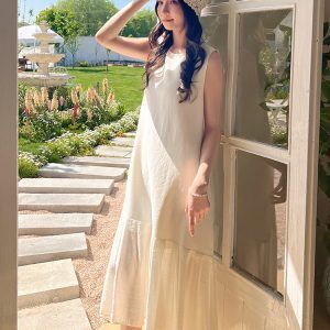 Stunning White Sleeveless Mermaid Tank Dress for Women - 2025 Summer Style with Gentle Temperament