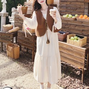 Stylish Women's Vest and Long Skirt Two-Piece Set for Spring and Autumn 2025, Trendy High-End Fashion Look