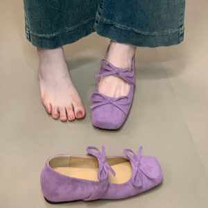 Suede High-Heeled Bow Mary Jane Shoes - Versatile Commuter Footwear for Skirts and Dresses, Stylish Everyday Wear