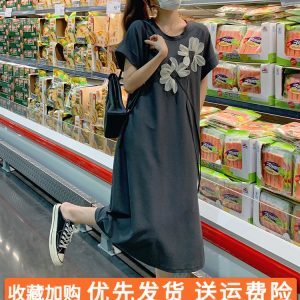 Summer 2025 Casual Loose T-Shirt Dress for Women - Unique Straight Long Style, Age-Reducing, Beautiful, Stunning Look