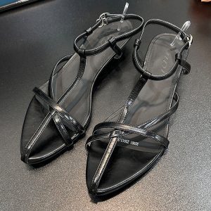 Summer 2025 Open-Toe One-Strap High-Heeled Sandals for Women, Pointed Toe Design, Thin Straps, Perfect for Skirts and Dresses