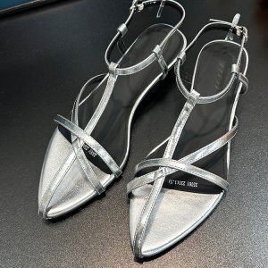Summer 2025 Open-Toe One-Strap High-Heeled Sandals for Women, Pointed Toe Design, Thin Straps, Perfect for Skirts and Dresses