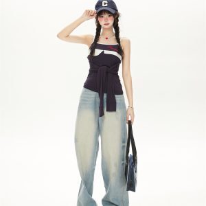 Summer 2025 Women's Slim-Fit Camisole - Sexy High Street Design, Trendy Tank Top for Effortless Style