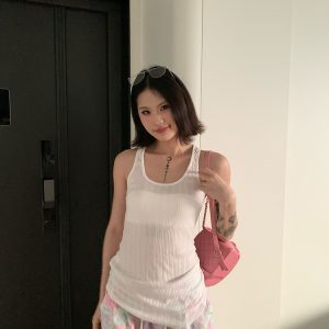 Summer American Style Sexy Lace Splicing Hollow Out Camisole for Women - Slim Fit Versatile Sleeveless Top for Y2K Fashion Enthusiasts