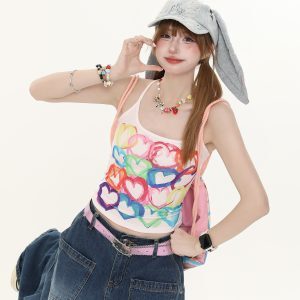 Summer Cartoon Print Camisole for Women - Sweet Style Slim Fit Versatile Top, Trendy 90s Inspired Fashion