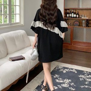 Summer Casual Loose Fit T-Shirt Dress for Women, Relaxed Style, Flattering Design, Unique and Beautiful for Effortless Chic