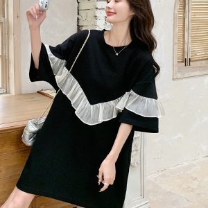 Summer Casual Loose Fit T-Shirt Dress for Women, Relaxed Style, Flattering Design, Unique and Beautiful for Effortless Chic