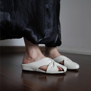 Summer Hollow Out Open-Toe Wedge Slippers for Women - Simple White Beach Style Vacation Footwear