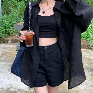 Summer Long Sleeve Jazz Hip-Hop Shirt for Women, Hong Kong Style Dance Jacket, Trendy Streetwear Top