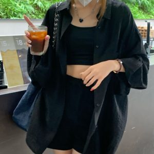 Summer Long Sleeve Jazz Hip-Hop Shirt for Women, Hong Kong Style Dance Jacket, Trendy Streetwear Top
