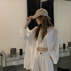 Summer Long Sleeve Jazz Hip-Hop Shirt for Women, Hong Kong Style Dance Jacket, Trendy Streetwear Top