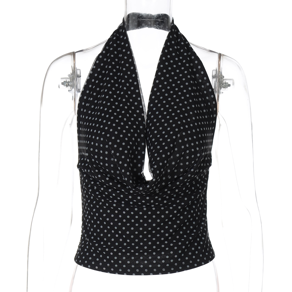 Summer Multi-Wear Polka Dot Print Off-Shoulder Backless Camisole Top for Women - Sexy Y2K Style