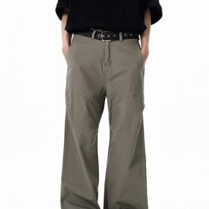 Summer Vintage Pleated Casual Pants for Men & Women - Loose Wide-Leg Cleanfit Trousers, Y2K Inspired Fashion