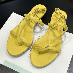 Summer Women's Minimalist Open-Toe Low-Heel Roman Cross-Strap Beach Sandals - 2025 Fashion Trends