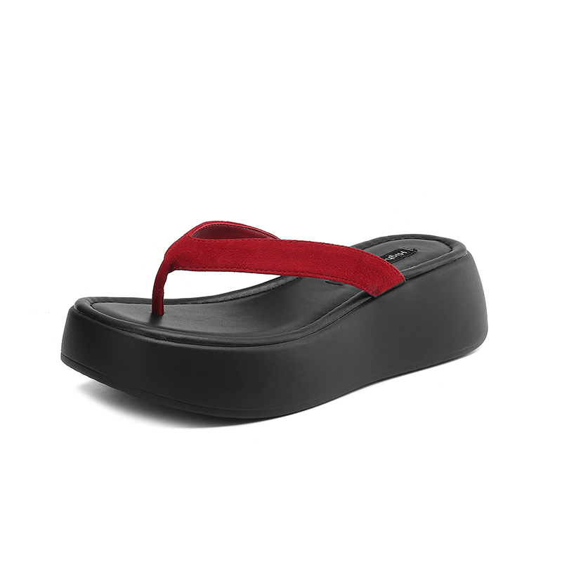 Summer Women's Open-Toe Sandals with Thick Sole, Height-Increasing Design, Casual Flip-Flops for Outdoor Wear