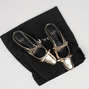 Summer Women's Small Square Toe Bow Tie Sandals - Versatile Silver & Gold Slippers for Outdoor Style