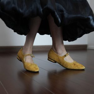 Super Soft Women's Mary Jane Shoes - Versatile Sanded Flat One Strap Design for Comfort - Stylish Shell Head Shallow Mouth
