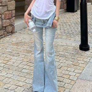 Supermodel God Pants Pure Spicy Straight Slim Retro Slightly Flared Jeans - Trendy Y2K Style