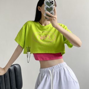 Sweet and Spicy K-Pop Jazz Dance Short Top Set for Women - American Style Korean Dance Performance Outfit for Hot Girl Groups