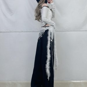 Sweet and Spicy K-Pop Off-Shoulder Dance Top - Fitted Long Sleeve Sexy T-Shirt for Girls