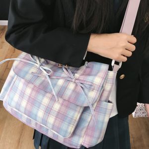 Sweet Bow Canvas Tote Bag for Women - 2024 Large Capacity Commuter Shoulder Bag, Casual Student Style
