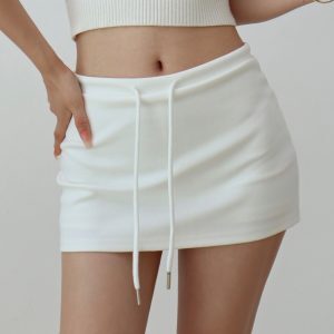 Sweet Cool Girl Drawstring A-Line Bodycon Mini Skirt - Summer Casual Versatile Fashion for Y2K and 90s Inspired Styles