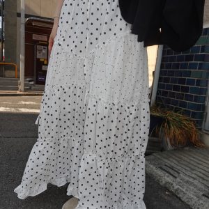 Sweet Princess Style Polka Dot A-Line Midi Skirt for Women, Fashionable Vintage-Inspired Versatile Long Skirt, Age-Reducing Fashion