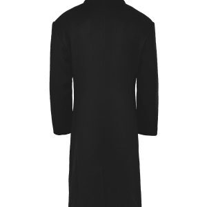 Tailored Wool Dress Coat with Shoulder Pads - Chic Mannequin Style for Effortless Elegance