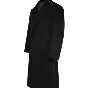 Tailored Wool Dress Coat with Shoulder Pads - Chic Mannequin Style for Effortless Elegance