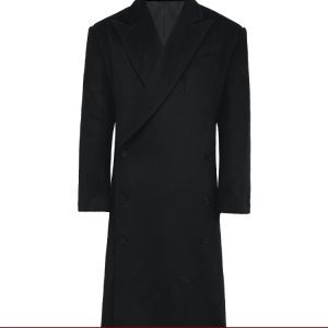 Tailored Wool Dress Coat with Shoulder Pads - Chic Mannequin Style for Effortless Elegance